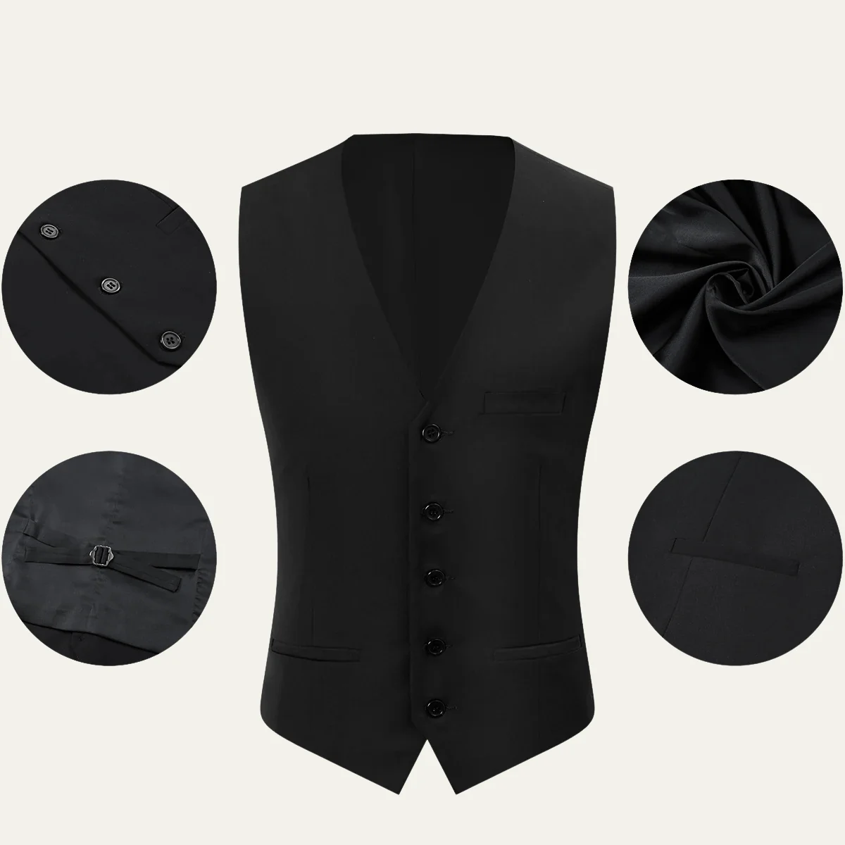 Men’s Three-Piece Tailored Suit - Classic Formal Ensemble