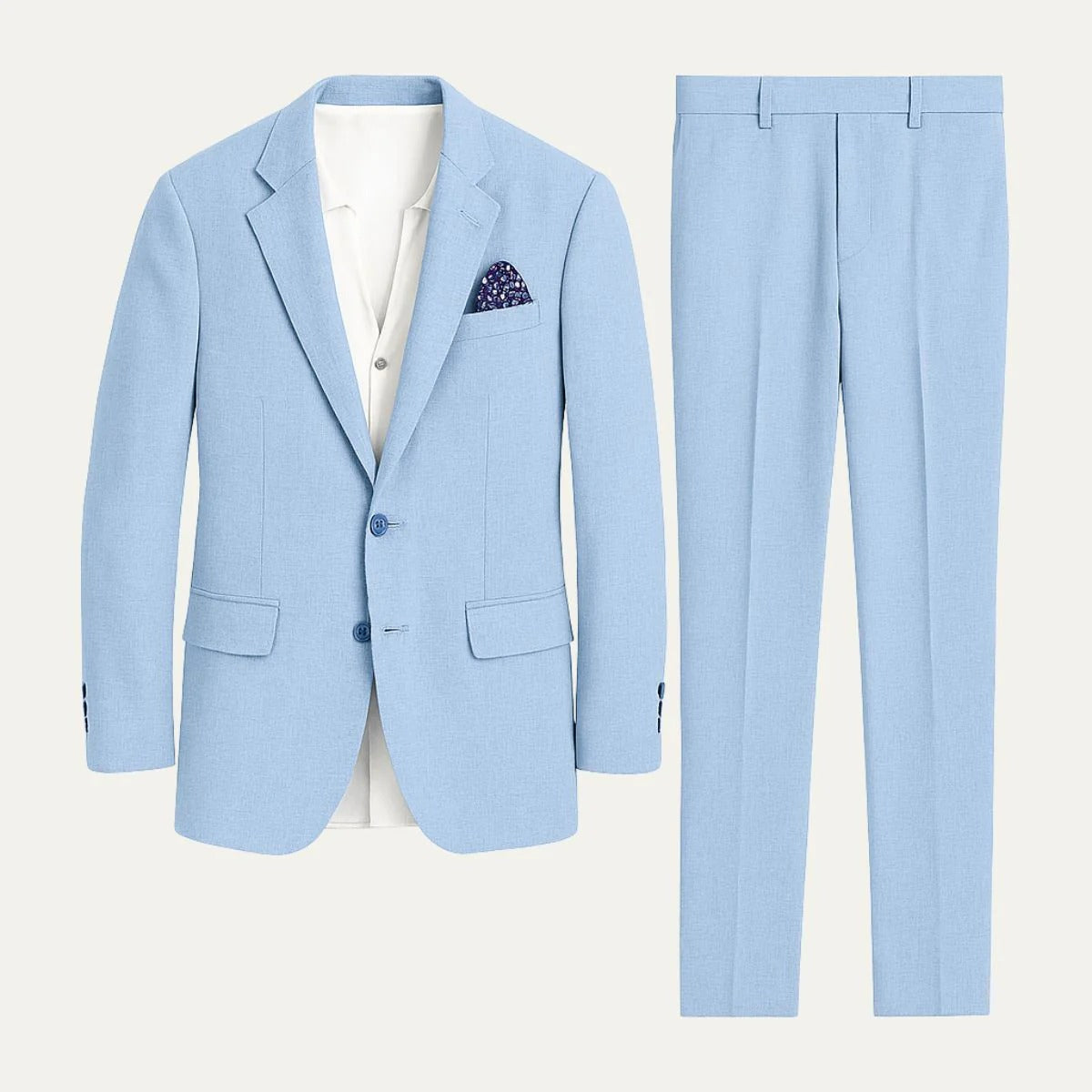 Men’s Slim Fit Two-Piece Suit - Tailored Blazer and Trousers Set