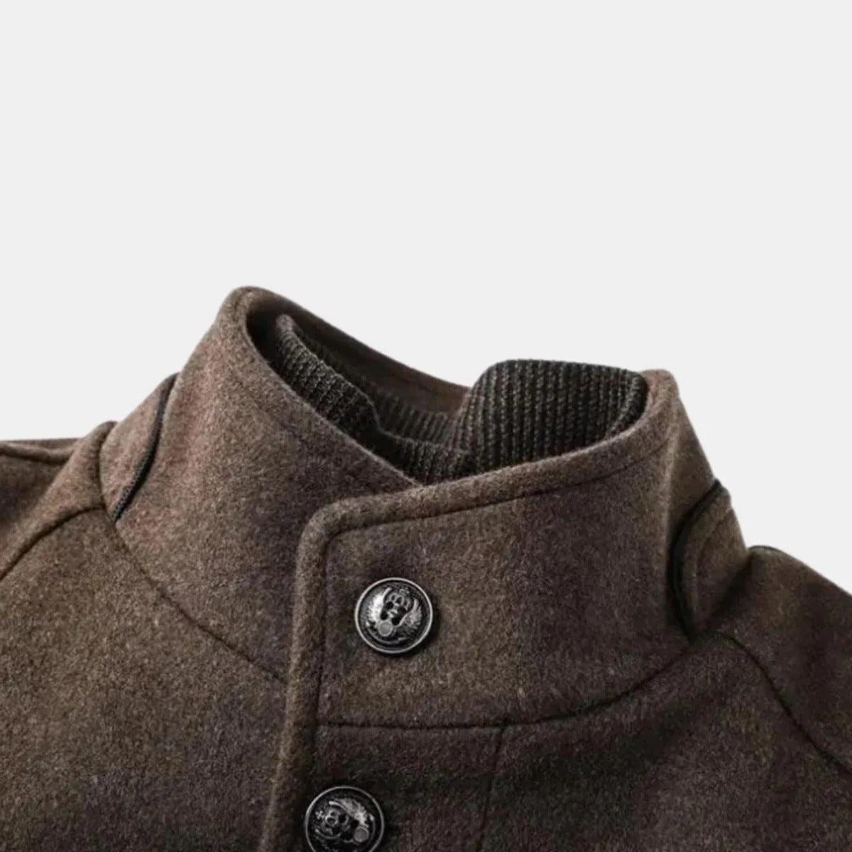 Men’s Stand-Collar Winter Overcoat - Classic Button-Up Outerwear
