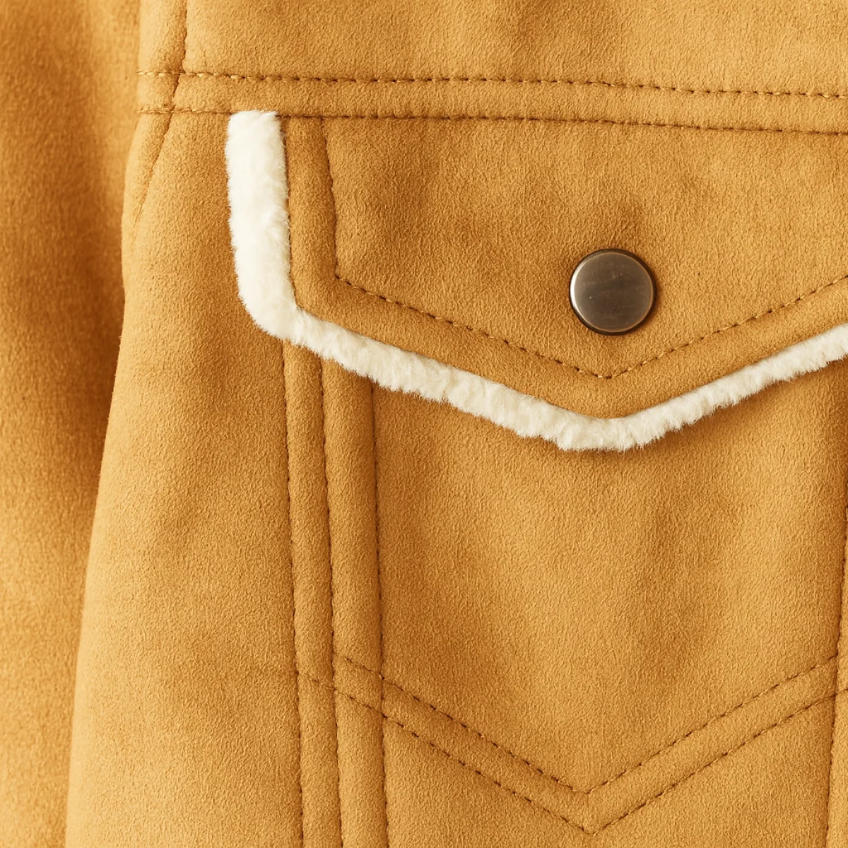 Men’s Shearling-Collar Trucker Jacket - Classic Winter Outerwear