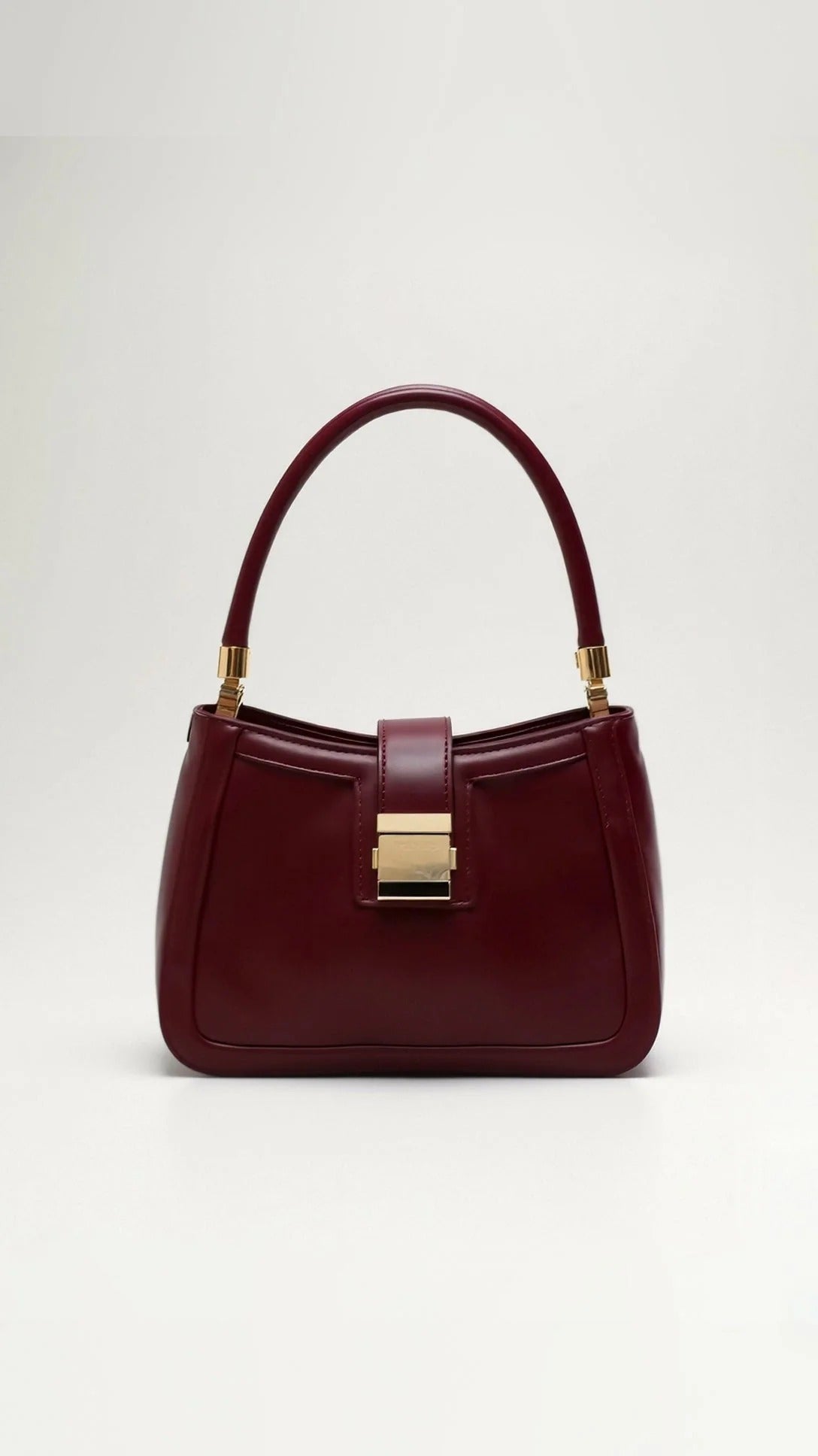 Women’s Idalia Structured Shoulder Bag - Elegant Gold-Tone Lock Detail