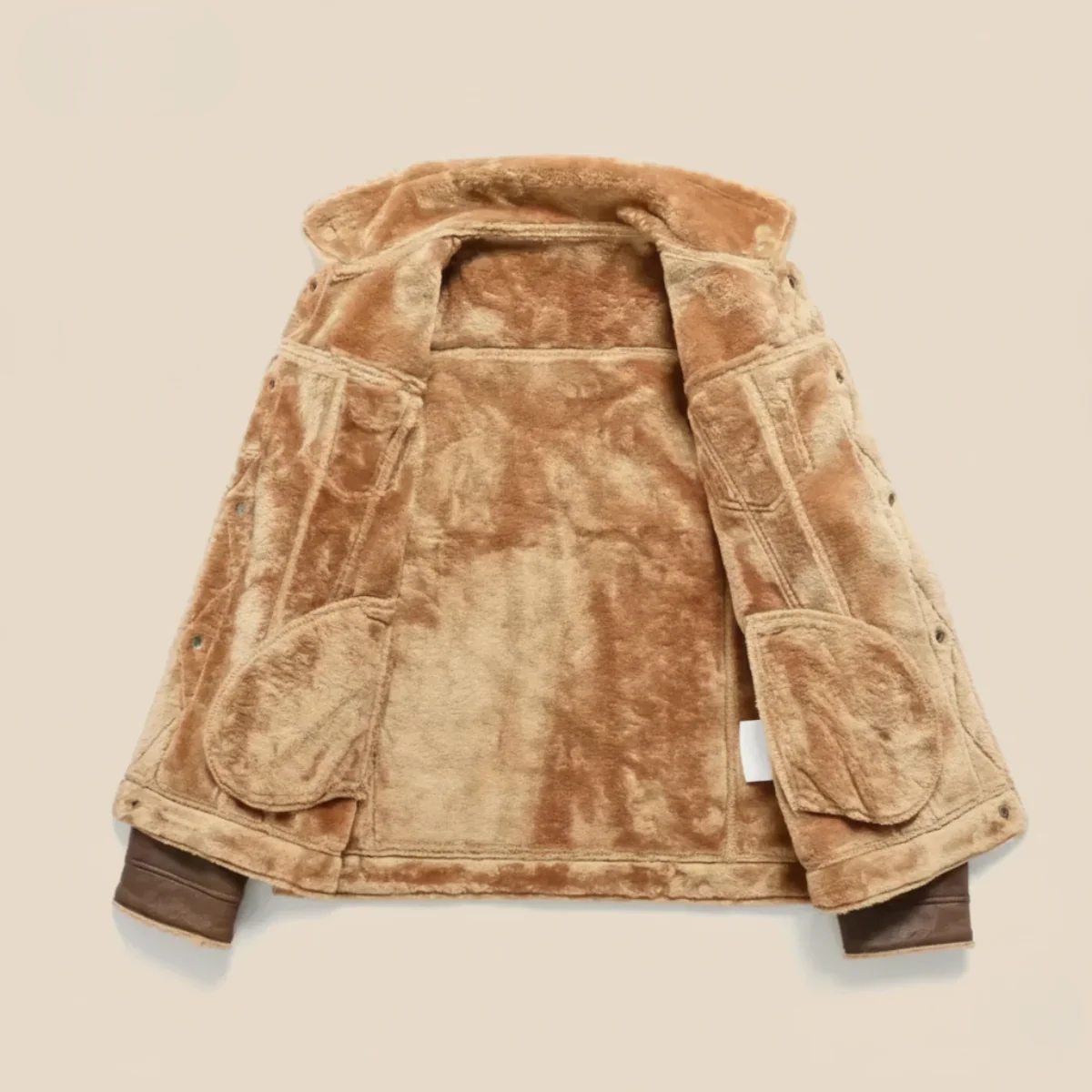 Men’s Shearling-Collar Trucker Jacket - Classic Winter Outerwear