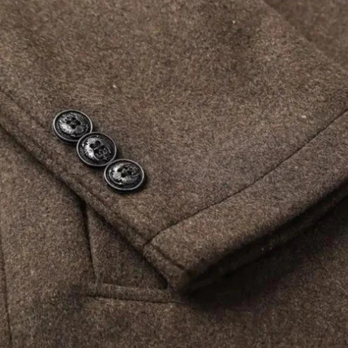 Men’s Stand-Collar Winter Overcoat - Classic Button-Up Outerwear