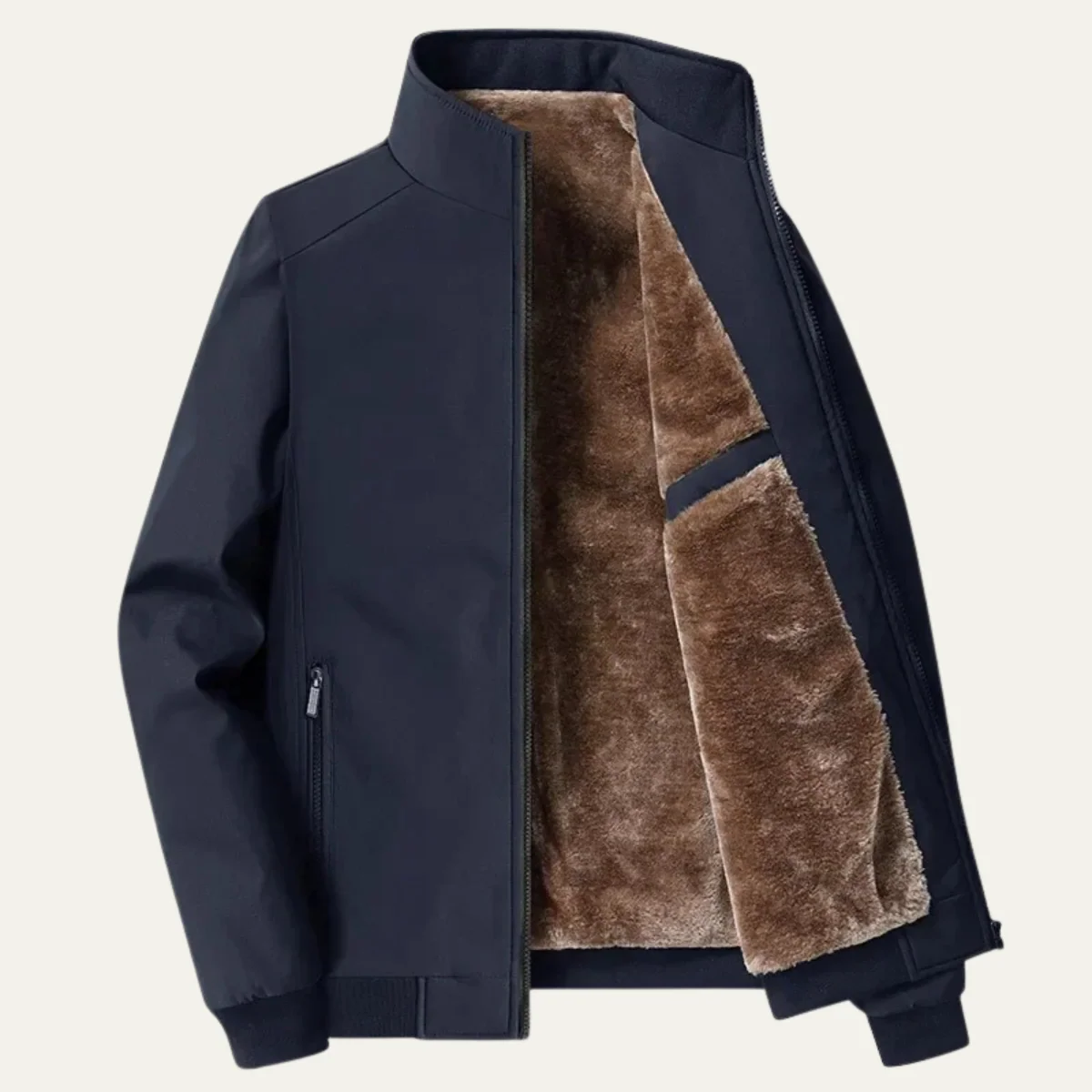 Men’s Lined Bomber Jacket - Warm Zip-Up Winter Outerwear