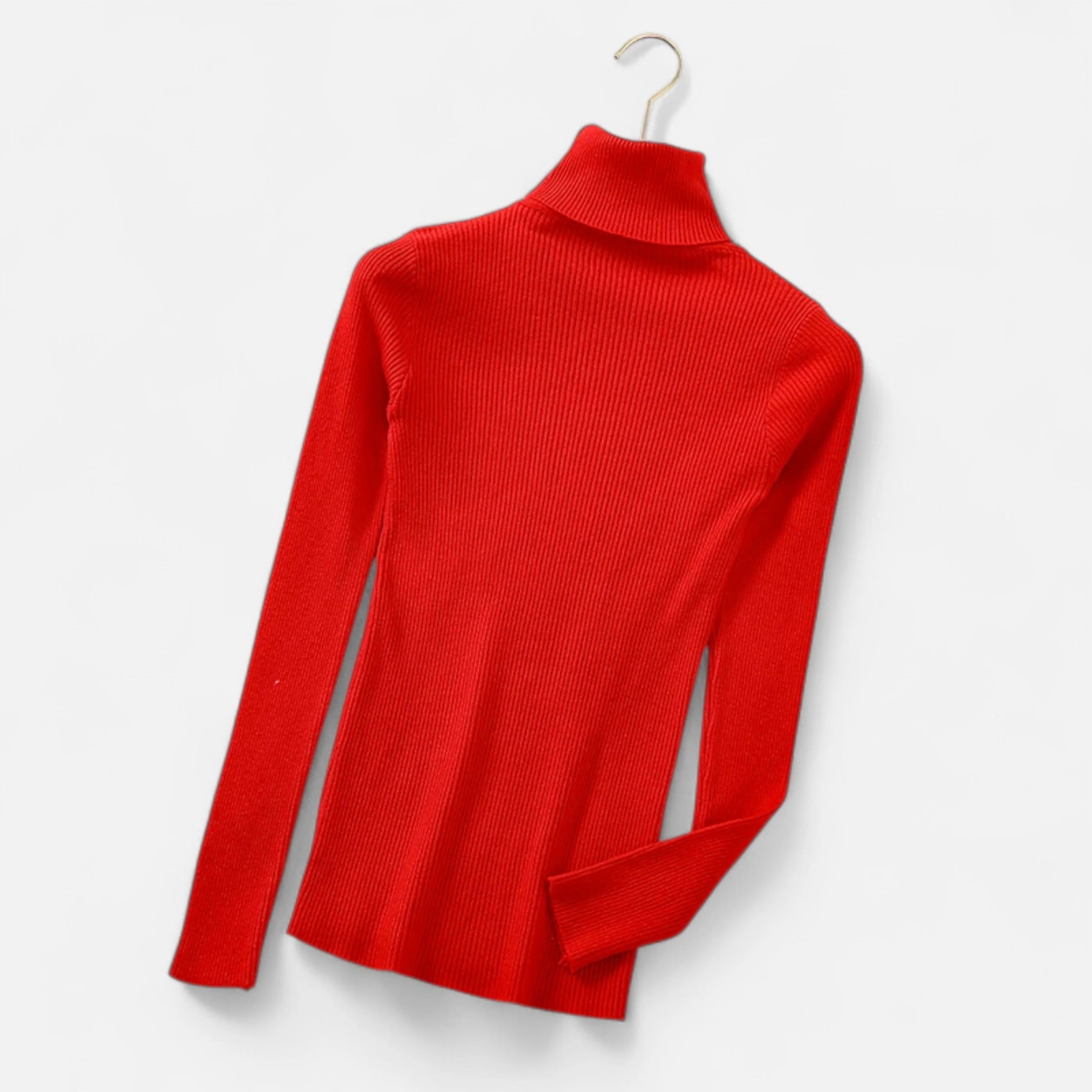 Women’s Ribbed Mock Neck Top - Slim Fit Long Sleeve Pullover