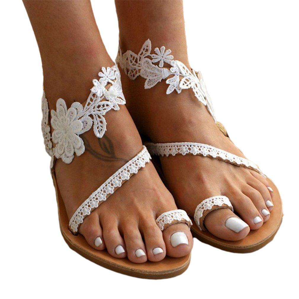 Isaline Floral Lace Flat Sandals