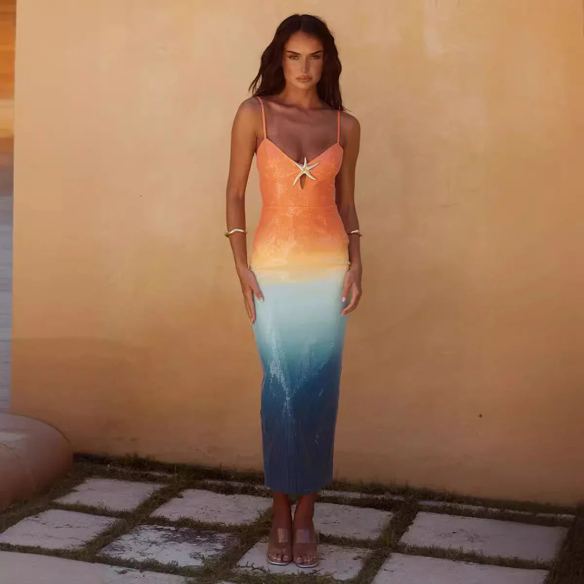 Marin - Ombre Starfish Midi Dress