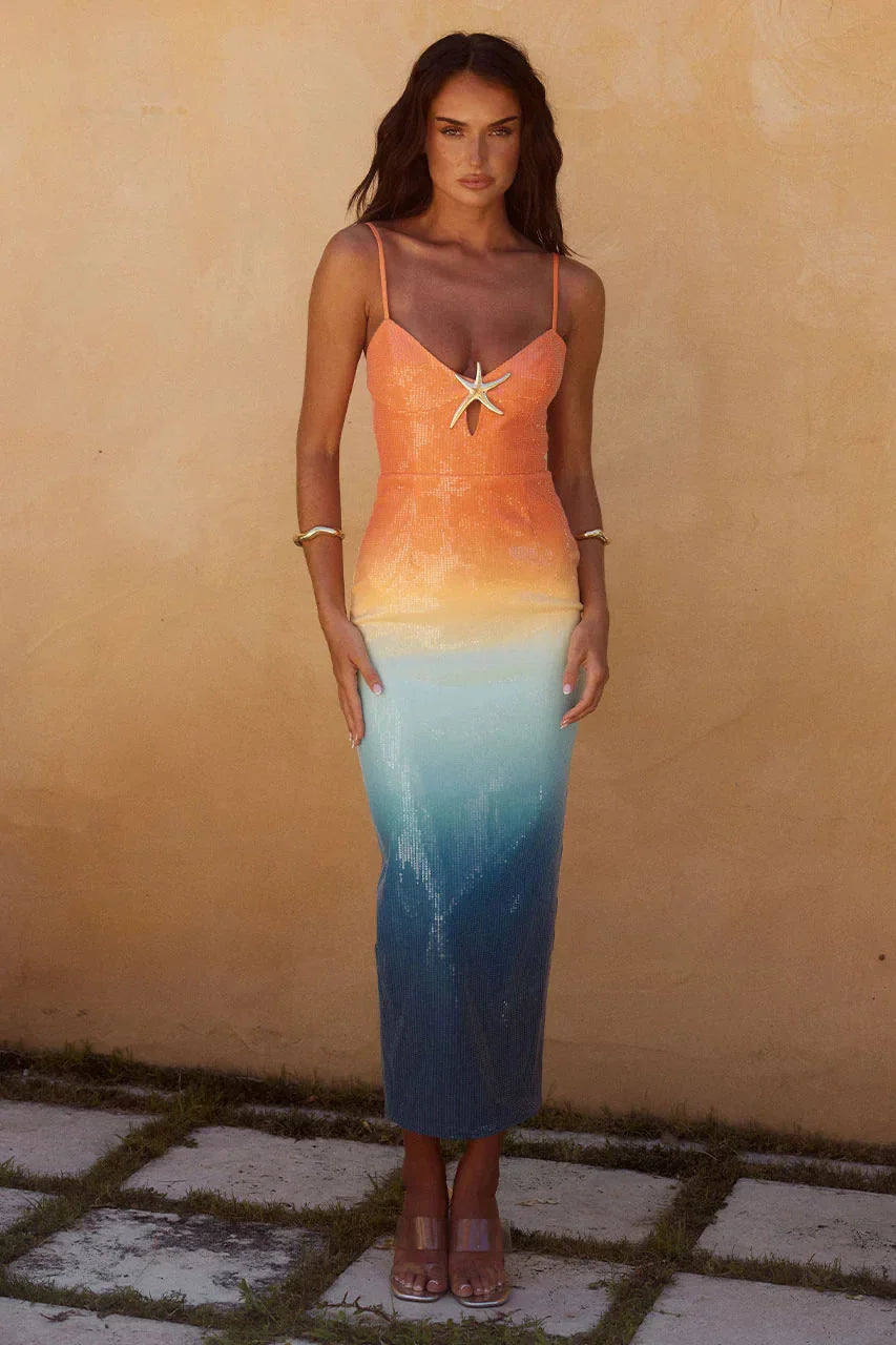 Marin - Ombre Starfish Midi Dress