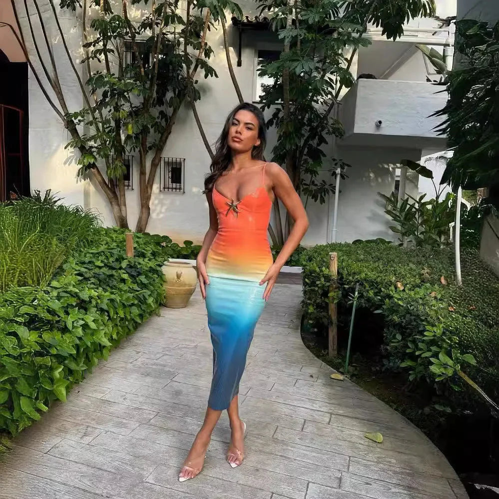 Marin - Ombre Starfish Midi Dress