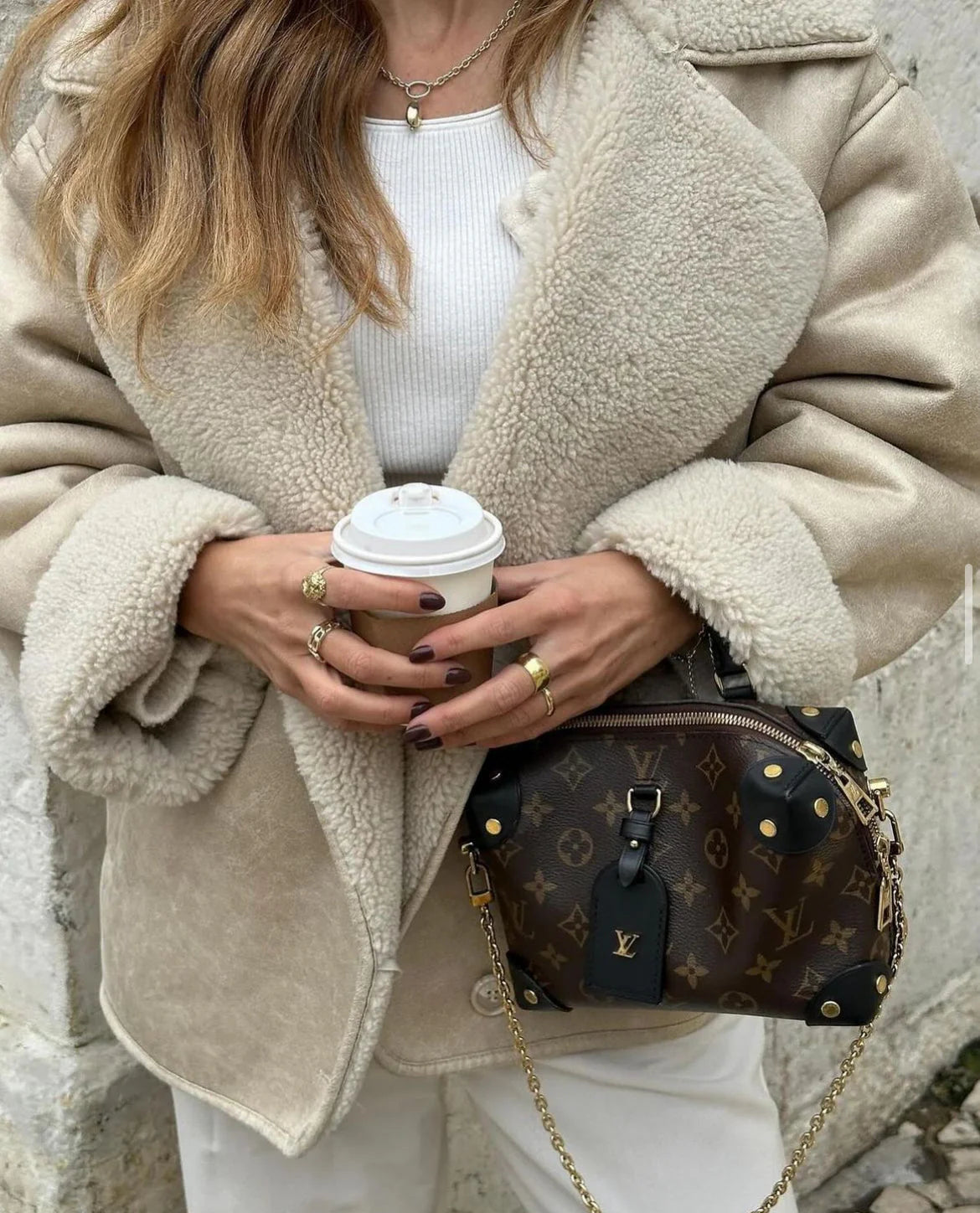 Women’s Faux‑Shearling Moto Jacket