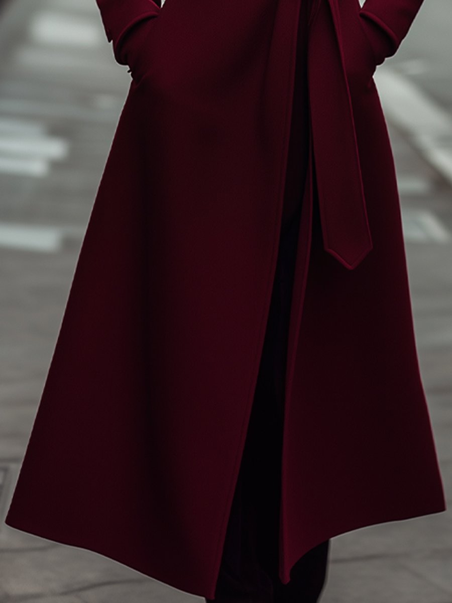 Women’s Belted Long Trench Coat - Tailored Wrap Design