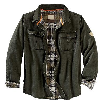 Men’s Waxed Trucker Overshirt - Classic Plaid-Lined Work Jacket