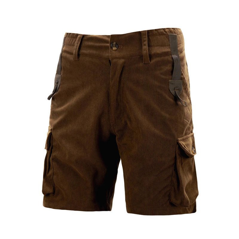 Men's Regular-Fit Knee-Length Corduroy Multi-Pocket Cargo Shorts