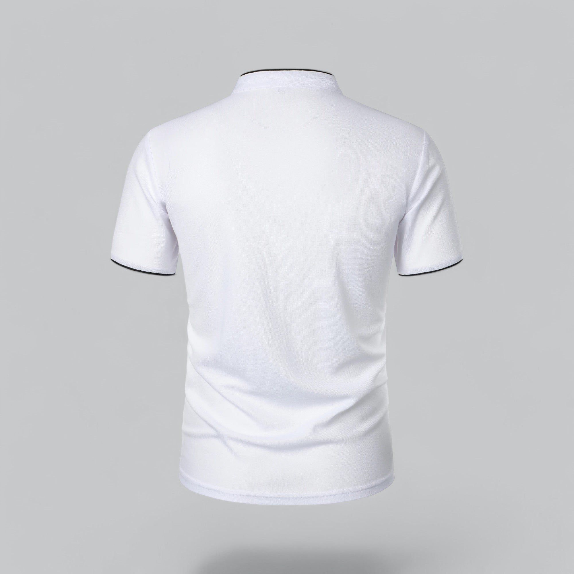 Men's Regular-Fit Short-Sleeve Mandarin Collar Cotton Polo Shirt