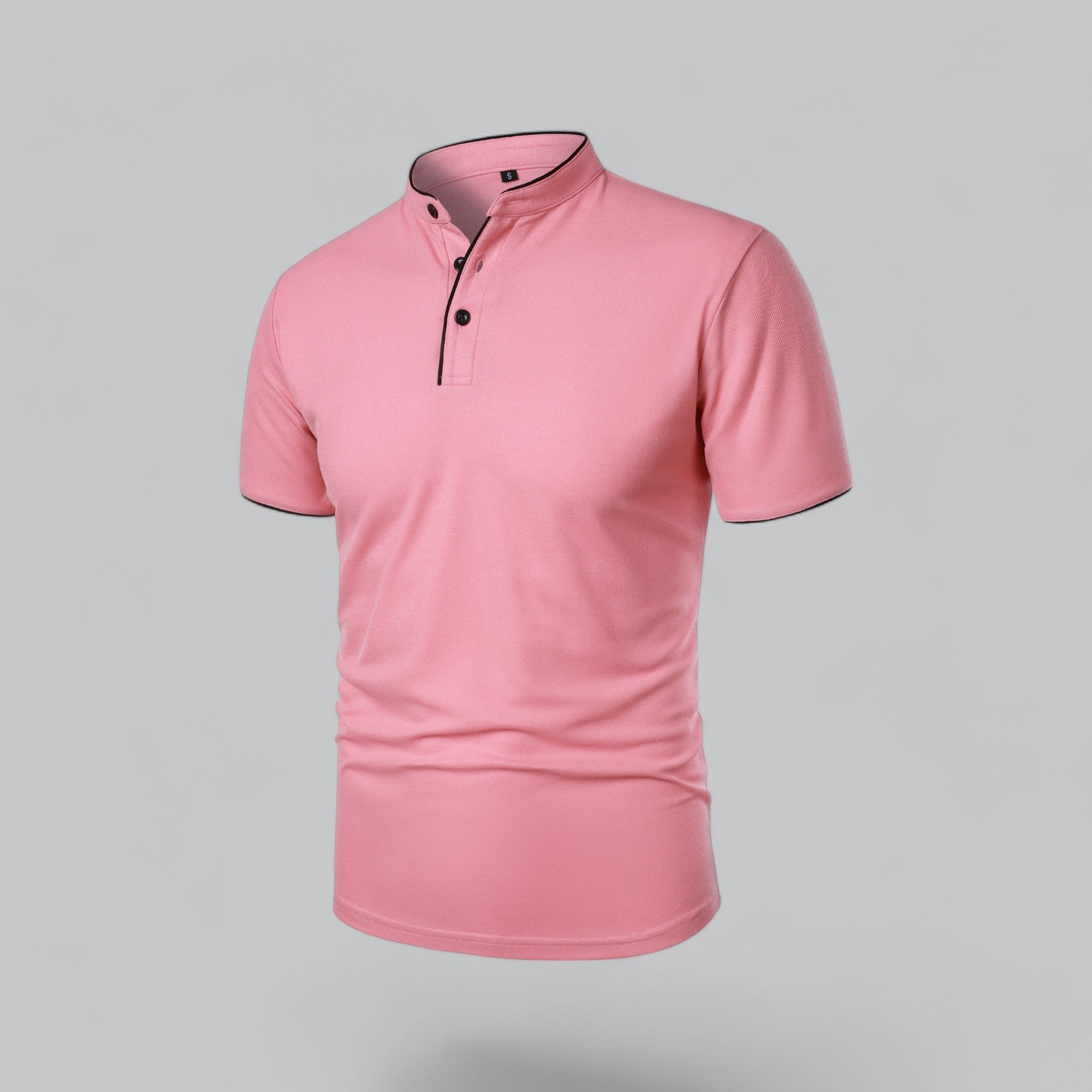 Men's Regular-Fit Short-Sleeve Mandarin Collar Cotton Polo Shirt