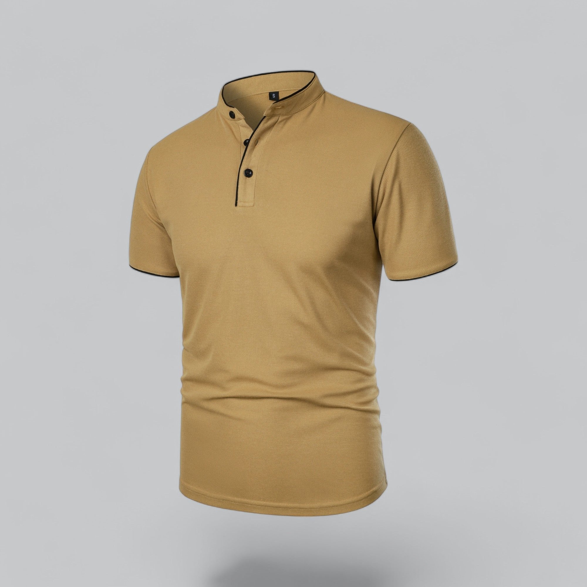Men's Regular-Fit Short-Sleeve Mandarin Collar Cotton Polo Shirt