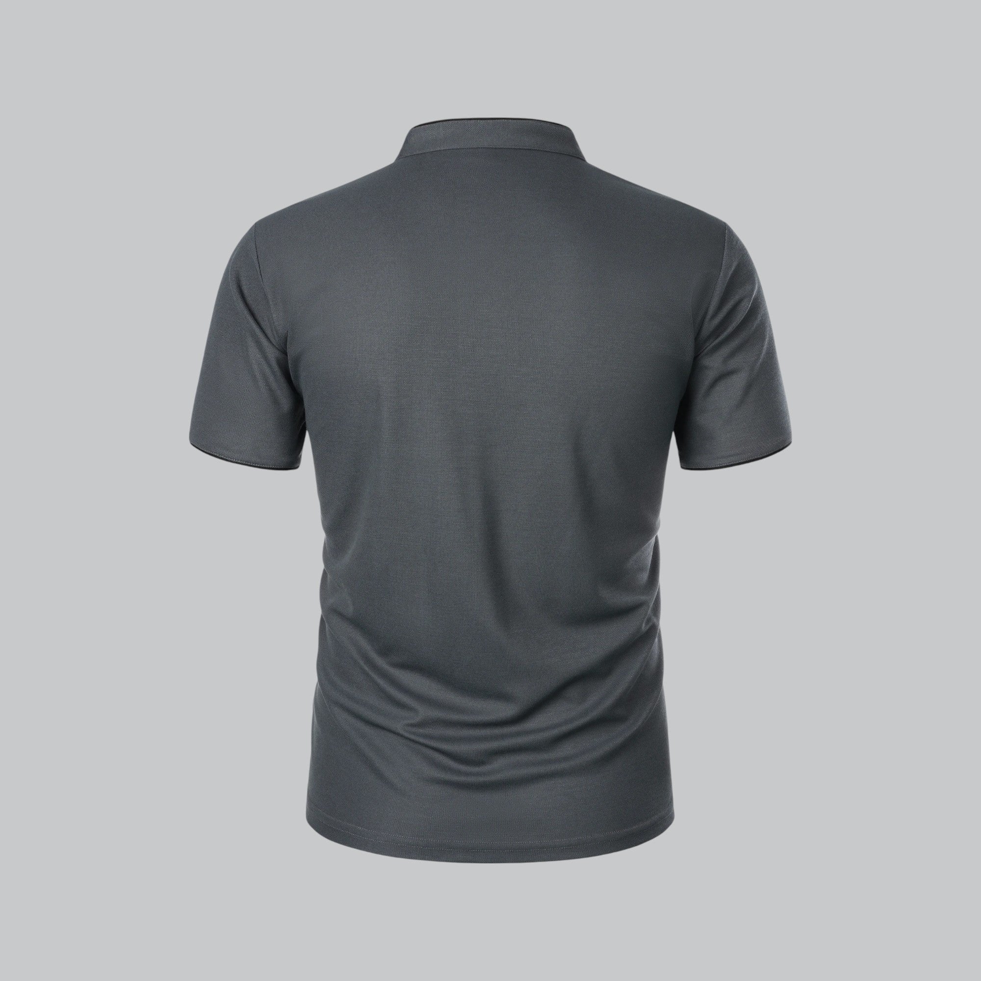 Men's Regular-Fit Short-Sleeve Mandarin Collar Cotton Polo Shirt