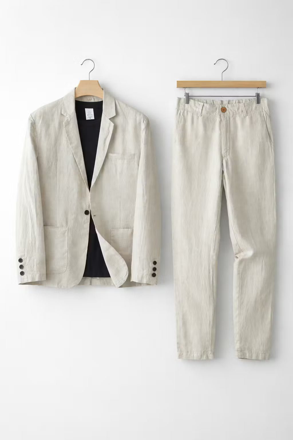 Men's Relaxed-Fit Two-Piece Linen Blazer Trouser Suit Set
