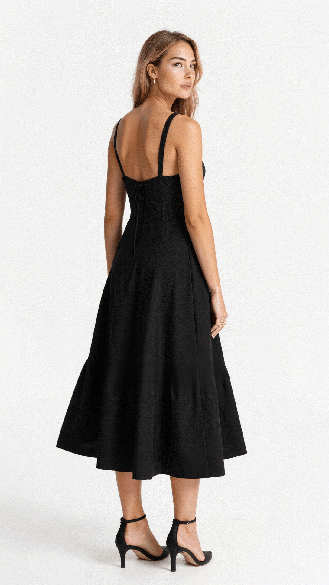 Women’s Elegant Corset Midi Dress - Classic A-Line Silhouette