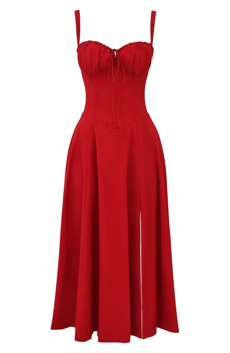 Women’s Elegant Corset Midi Dress - Classic A-Line Silhouette