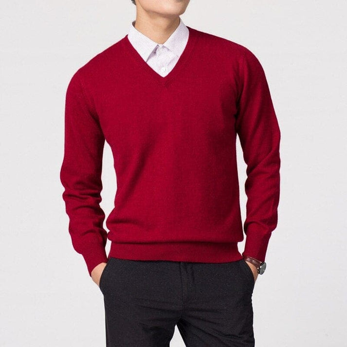 Men’s Classic V-Neck Sweater - Refined Everyday Knit