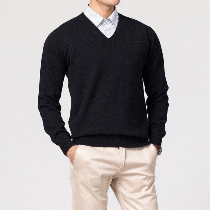 Men’s Classic V-Neck Sweater - Refined Everyday Knit