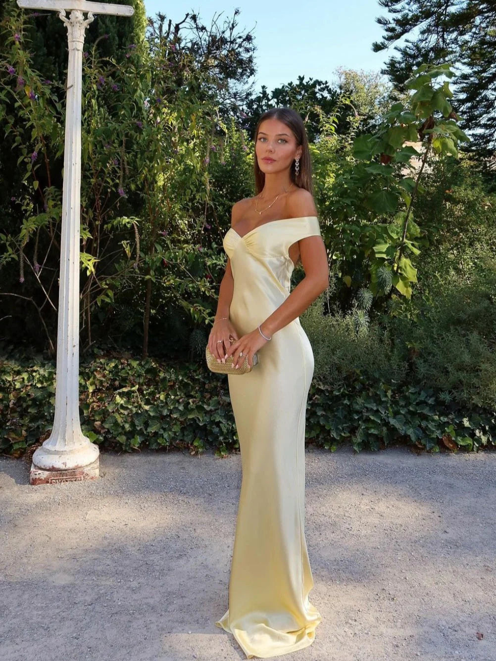 Mindy - Satin Backless Maxi Dress