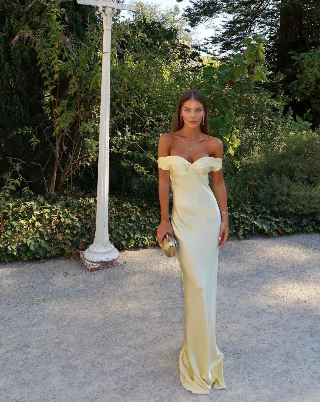 Mindy - Satin Backless Maxi Dress