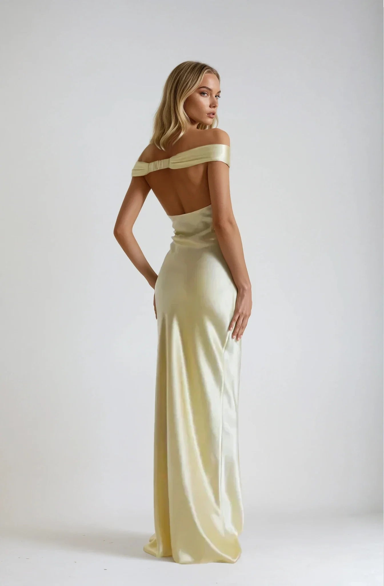 Mindy - Satin Backless Maxi Dress