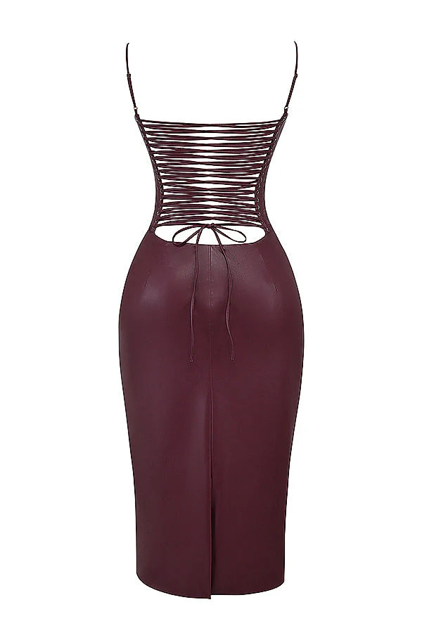 Mona - Leather Midi Dress