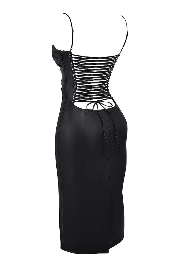 Mona - Leather Midi Dress