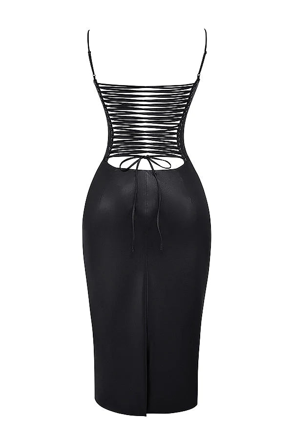 Mona - Leather Midi Dress