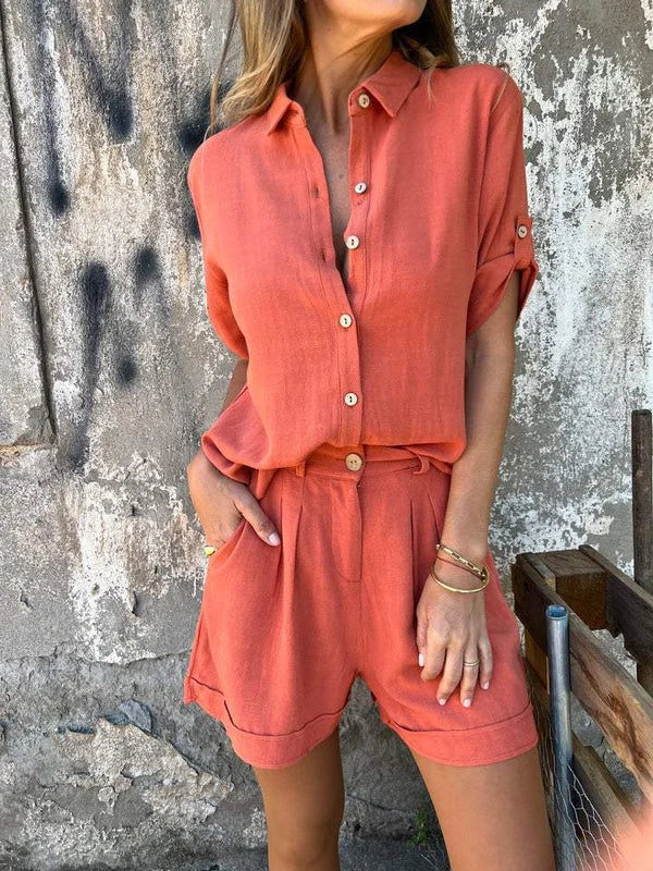 Ursula - Linen Shirt & Trousers Set