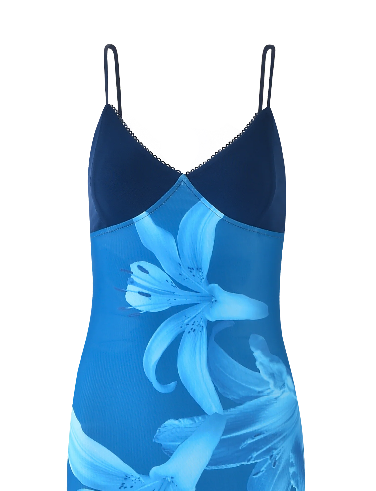 Alaina - Blue Floral Mesh Maxi Dress