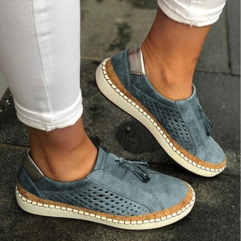 Women's Breathable Arch-Support Slip-On Loafers - Navy