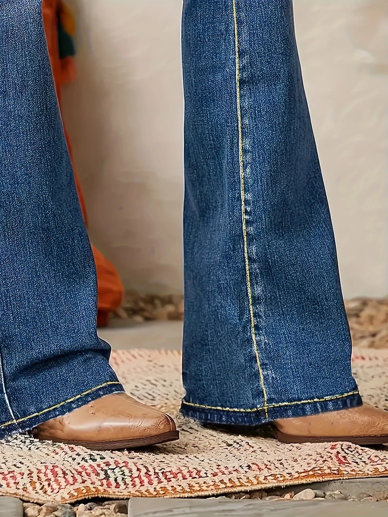 Women's High-Waist Sculpted Flare Jeans Full Length Denim