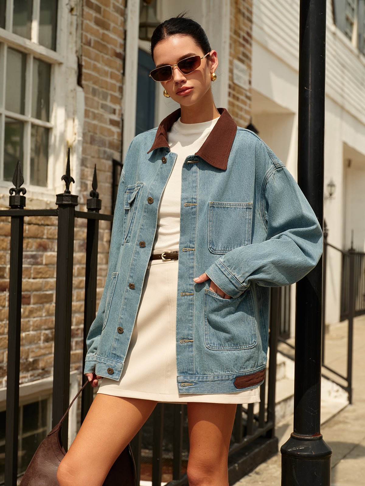 Women's Mid-Rise Belted Structured Mini Skirt