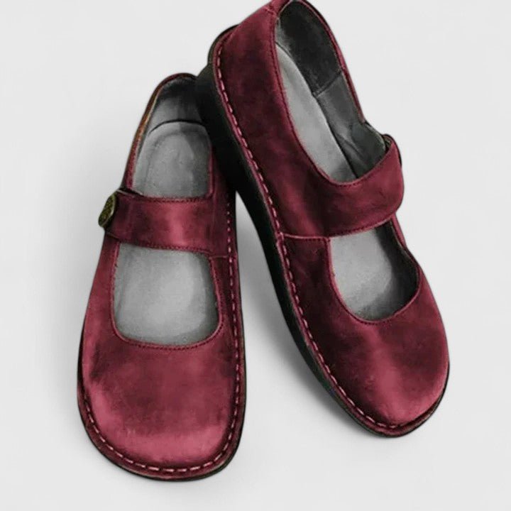 Women's Orthopedic Arch-Support Mary Jane Flat Shoes - Red