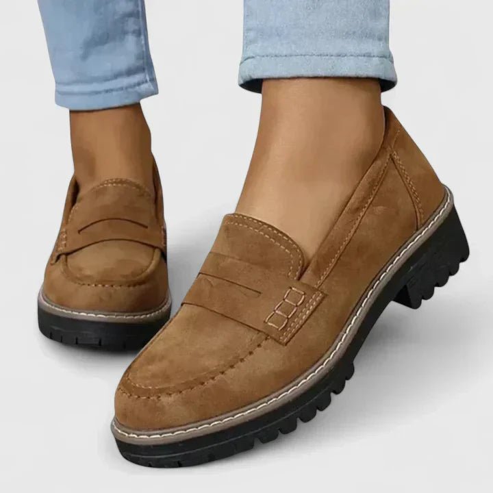 Women's Orthopedic Cushioned Slip-On Loafers - Brown