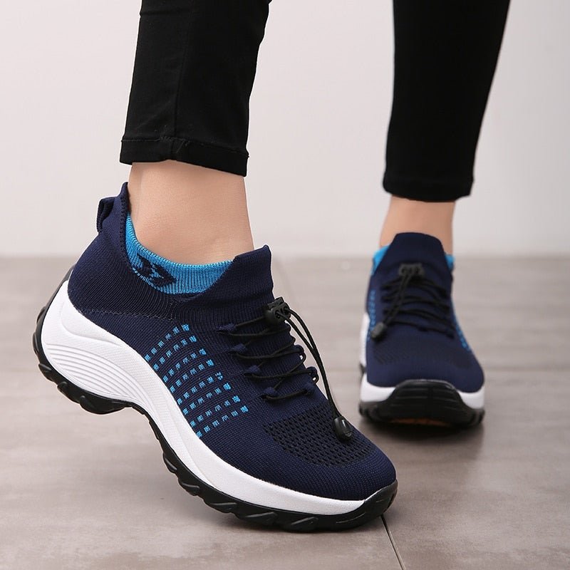 Women's Orthopedic Memory-Foam Lace-Up Platform Trainers