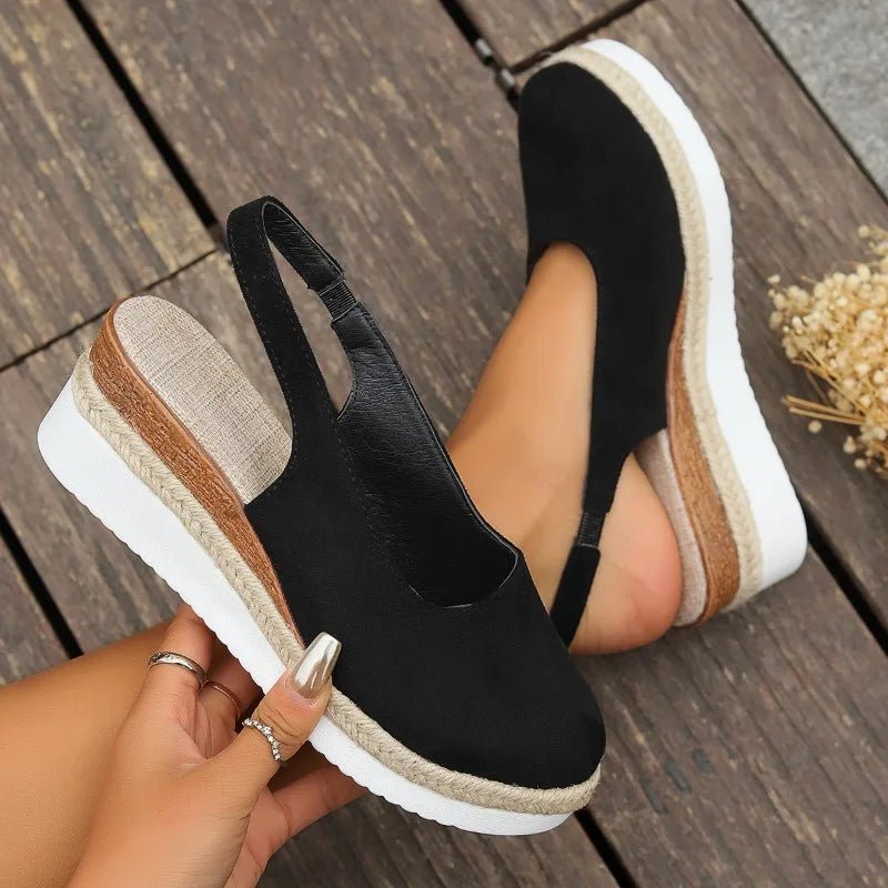 Women's Orthopedic Suede Slingback Wedge Sandals
