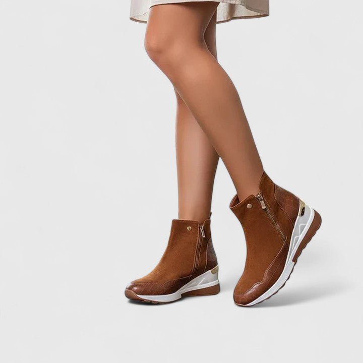 Women's Orthopedic Wedge-Sole Zip-Up Ankle Boots