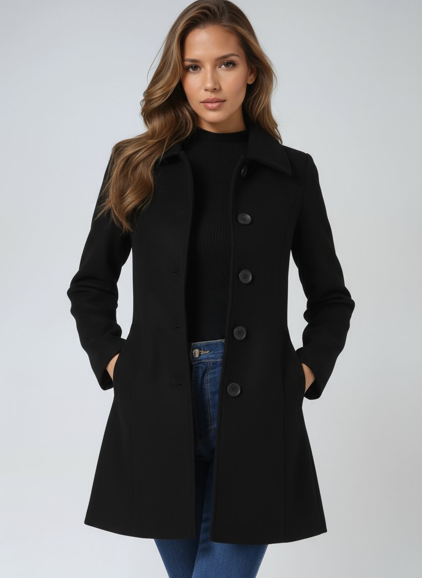 Women's Single-Breasted Structured Winter Trench Coat