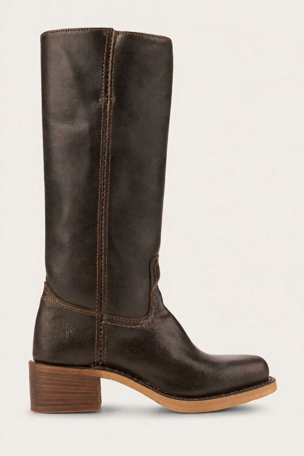 Women's Slim-Fit Leather Knee-High Block-Heel Boots