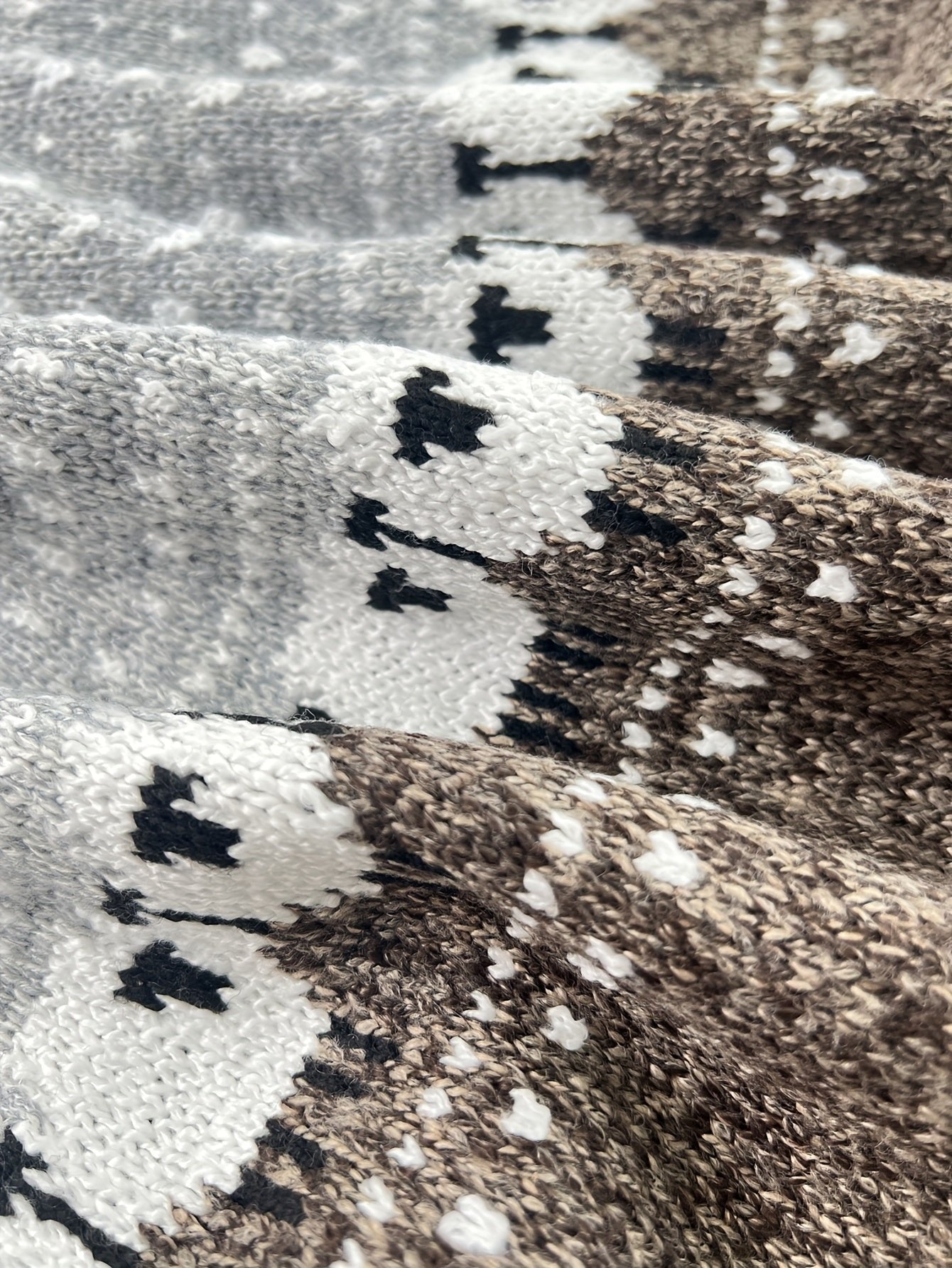 Women's Thick-Knit Sheep Jacquard Fair Isle Jumper