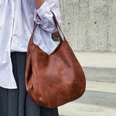 Women's Vintage Faux Leather Spacious Shoulder Hobo Bag