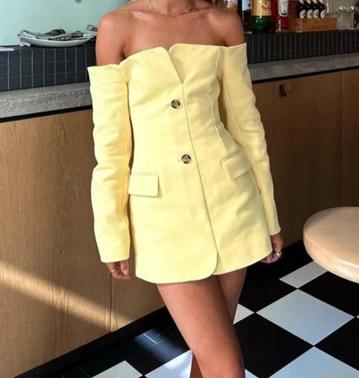 Callie - Off‑Shoulder Blazer Mini Dress