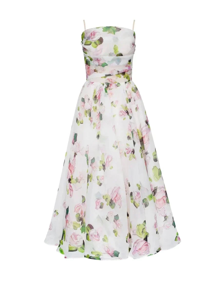 Amelie - Garden Bloom Strap Midi Dress