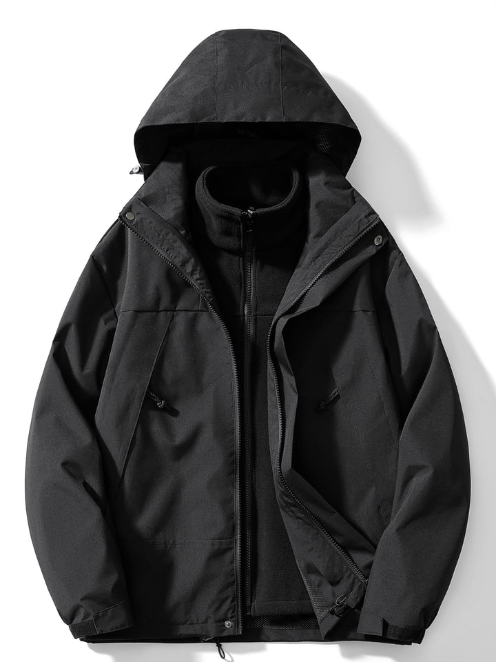 Women's 3-in-1 Outdoor Jacket - Waterproof Windproof Detachable Hood