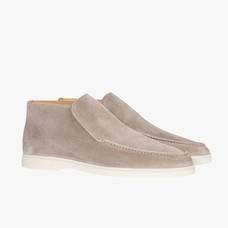 Men’s Winter Suede Loafer Boots - Minimalist Slip-On Ankle Shoes
